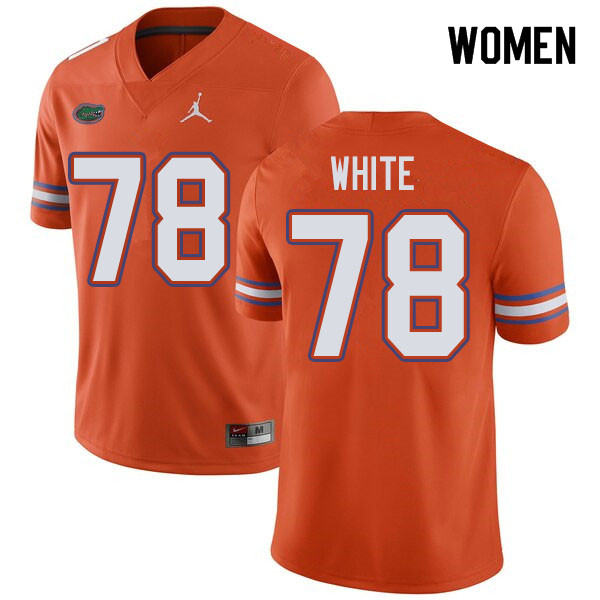 Jordan Brand Women #78 Ethan White Florida Gators College Football Jerseys Sale-Orange